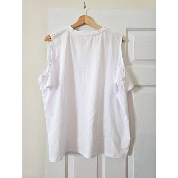 Marcella NYC Cornelia Cold Shoulder Cutout Organic Cotton T-Shirt L $78 - Picture 5 of 7